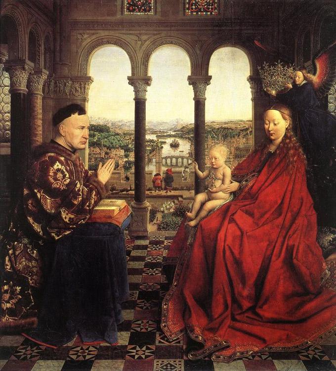 Jan Van Eyck The Virgin of Chancellor Rolin (mk08) Spain oil painting art